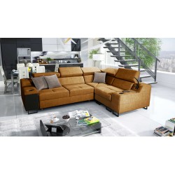 Avanti II corner sofa with a sleeping function and a lamp with a USB port, fabric Whisper 9