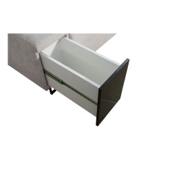 Narożnik Avanti II z funkcją spania oraz lampką z portem usb tkanina Whisper 11 + Ecoskóra czarna