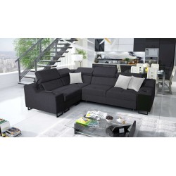 Avanti II corner sofa with a sleeping function and a lamp with a USB port, fabric Sawana 96
