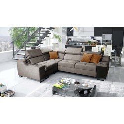 Ecksofa Avanti II mit Schlaffunktion und Lampe mit USB-Anschluss, Stoff Whisper 5