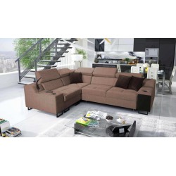 Avanti II corner sofa with a sleeping function and a lamp with a USB port, fabric Sawana 25