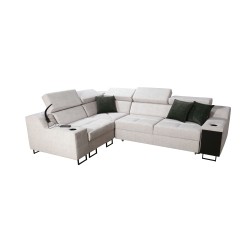 Avanti II corner sofa with a sleeping function and a lamp with a USB port, fabric Sawana 96