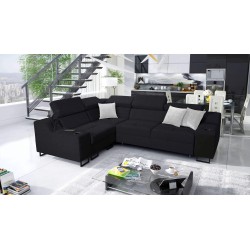 Ecksofa Avanti II mit Schlaffunktion und Lampe mit USB-Anschluss Stoff Sawana 14