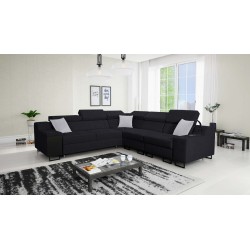 Ecksofa Avanti III mit Schlaffunktion und Lampe mit USB-Anschluss, Stoff Sawana 14