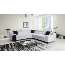 Avanti III corner sofa with a sleeping function and a lamp with a USB port, fabric Sawana 84