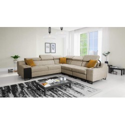 Avanti III Ecksofa mit Schlaffunktion und Lampe mit USB-Anschluss, Stoff Whisper 3