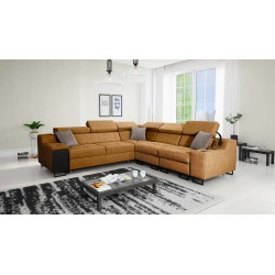 Esquina Avanti III con función de cama y lámpara con puerto USB tela Whisper 9