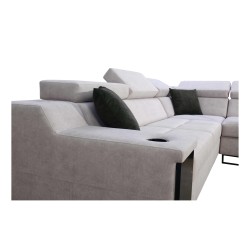 Esquina Avanti III con función de cama y lámpara con puerto USB tela Whisper 9
