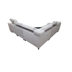 Avanti III corner sofa with a sleeping function and a lamp with a USB port, Whisper 11 fabric + Eco-leather