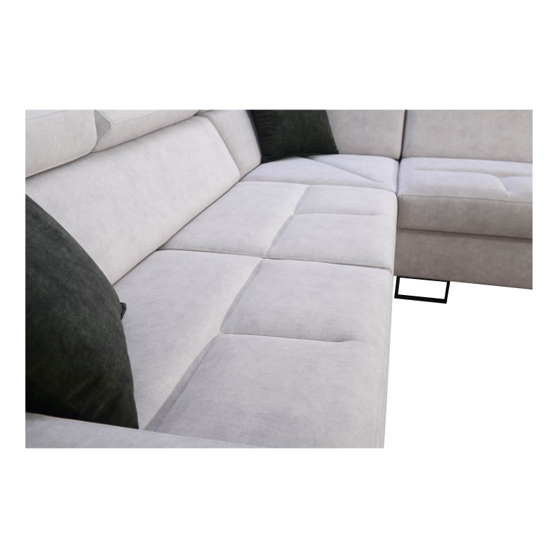Ecksofa Avanti III mit Schlaffunktion und Lampe mit USB-Anschluss, Stoff Sawana 25