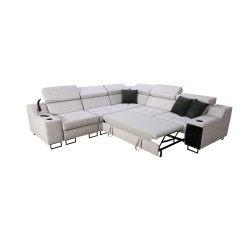 Avanti III corner sofa with a sleeping function and a lamp with a USB port, fabric Sawana 14