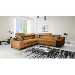 Ecksofa Avanti III mit Schlaffunktion und Lampe mit USB-Anschluss, Stoff Whisper 9