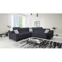 Ecksofa Avanti III mit Schlaffunktion und Lampe mit USB-Anschluss Stoff Sawana 96