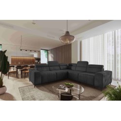 Verona III corner sofa with a sleeping function in Vena 20 velvet fabric – elegance and functionality in one piece of furniture