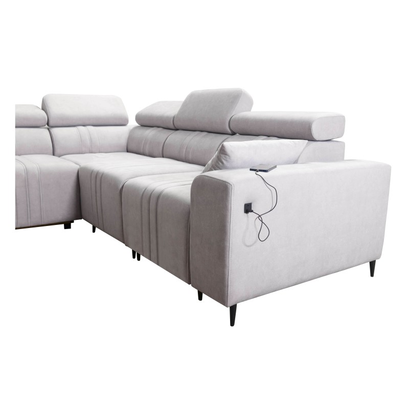 Verona III corner sofa with a sleeping function in Vena 20 velvet fabric – elegance and functionality in one piece of furniture