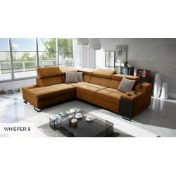 Esquina Avanti VII con función de cama y lámpara con puerto USB tela Whisper 9