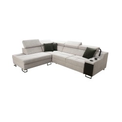 Ecksofa Avanti VII mit Schlaffunktion und Lampe mit USB-Anschluss Stoff Sawana 84