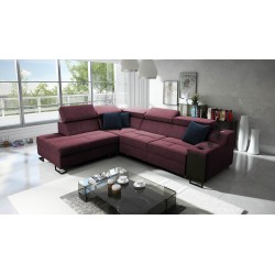 Ecksofa Avanti VII mit Schlaffunktion und Lampe mit USB-Anschluss, Stoff Sawana 14.