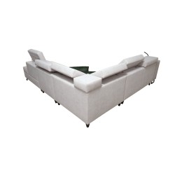 Ecksofa Avanti IX mit Schlaffunktion und Lampe mit USB-Anschluss, Stoff Sawana 14