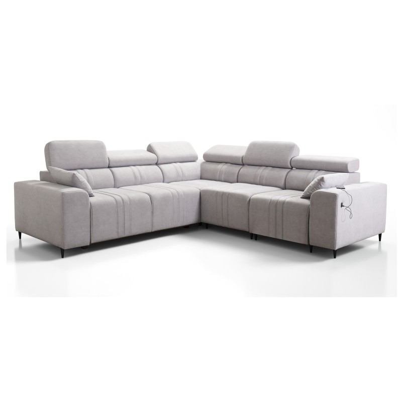 Verona III corner sofa with a sleeping function in Velvet fabric, Vena 13 – elegance and functionality in one piece of furniture