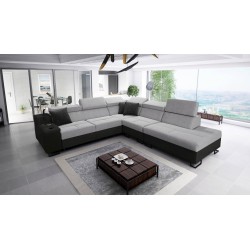Ecksofa Avanti IX mit Schlaffunktion und Lampe mit USB-Anschluss, Stoff Sawana 84