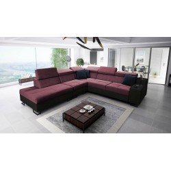 Avanti IX corner sofa with a sleeping function and a lamp with a USB port, fabric Sawana 84