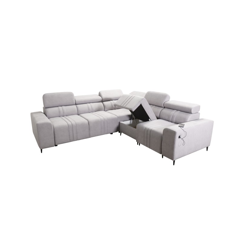 Ecksofa Verona III mit Schlaffunktion in Samtstoff, Vena 9 – Eleganz und Funktionalität in einem Möbelstück