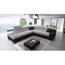 Avanti IX corner sofa with a sleeping function and a lamp with a USB port, fabric Sawana 84