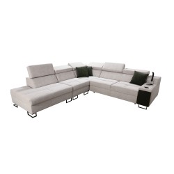 Ecksofa Avanti IX mit Schlaffunktion und Lampe mit USB-Anschluss, Stoff Sawana 84