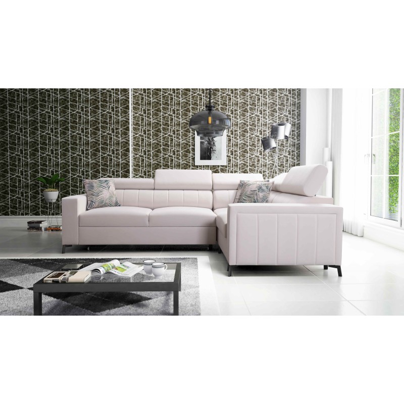 Arco II Ecksofa mit Schlaffunktion - Velvet, Mono 231 - Perfekte Kombination aus Stil und Komfort