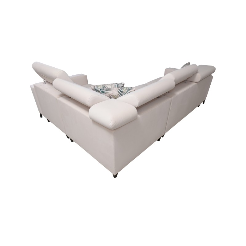 Arco II Corner Sofa with Sleeping Function - Velvet, Mono 234 + Eco-leather - A Perfect Combination of Style and Comfort