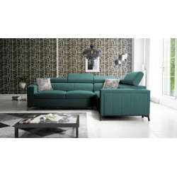 Arco II Corner Sofa with Sleeping Function - Velvet, Mono 238 - A Perfect Combination of Style and Comfort