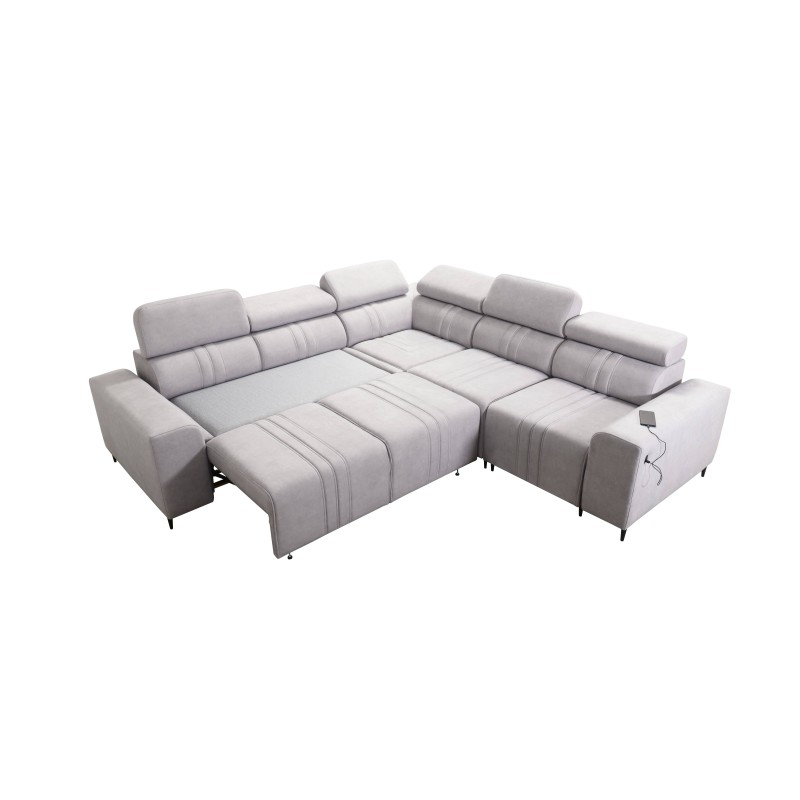 Verona III corner sofa with a sleeping function in Velvet fabric, Vena 6 – elegance and functionality in one piece of furniture
