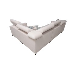 Ecksofa Arco II mit Schlaffunktion - Samt, Mono 238 + Kunstleder - Perfekte Kombination aus Stil und Komfort