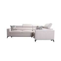 Ecksofa Arco II mit Schlaffunktion - Samt, Mono 239 + Ökoleder - Perfekte Kombination aus Stil und Komfort