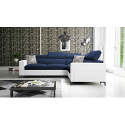 Arco II Corner Sofa with Sleeping Function - Velvet, Mono 241 + Eco-leather - A Perfect Combination of Style and Comfort