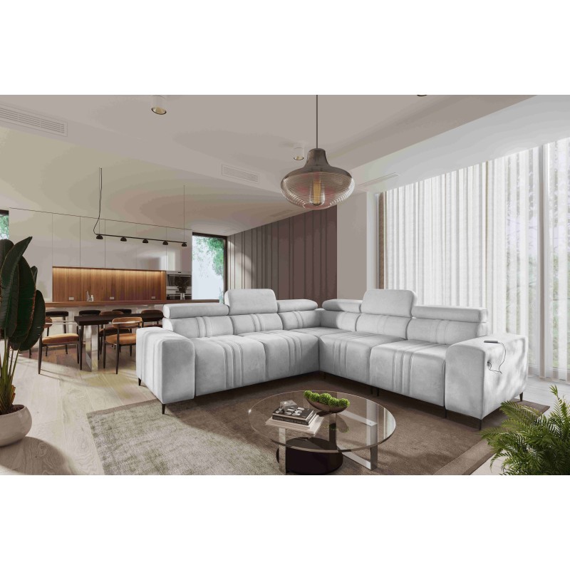 The Verona III corner sofa with a sleeping function in Velvet fabric, Vena 3 – elegance and functionality in one piece of furnit