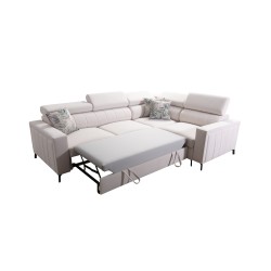 Ecksofa Arco II mit Schlaffunktion - Samt, Mono 244 - Perfekte Kombination aus Stil und Komfort