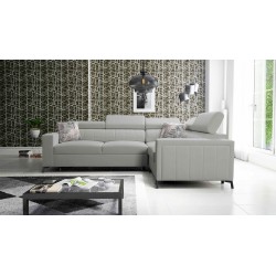 Ecksofa Arco II mit Schlaffunktion - Samt, Mono 244 - Perfekte Kombination aus Stil und Komfort