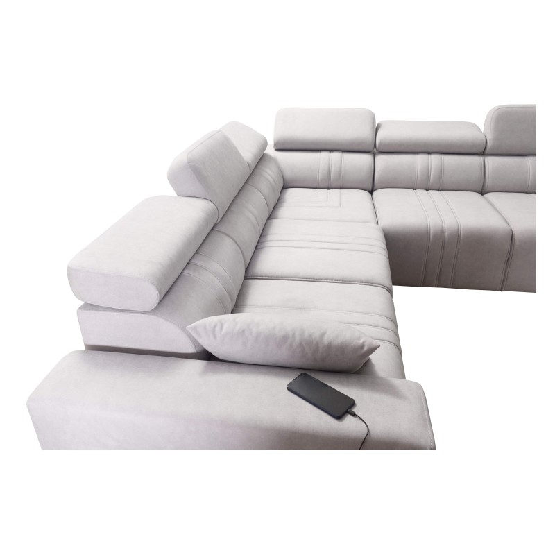 Verona III corner sofa with a sleeping function in Vena 20 velvet fabric – elegance and functionality in one piece of furniture