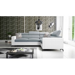 Arco II corner sofa with sleeping function - Woven fabric, Sawana 72 + Eco-leather - A perfect combination of style and comfort