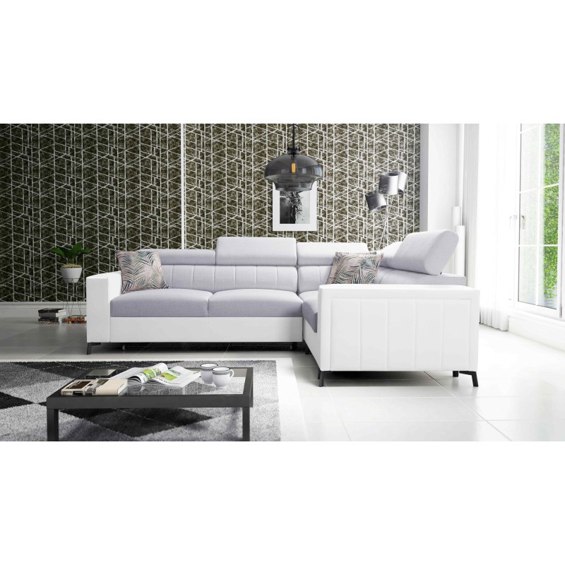 Ecksofa Arco II mit Schlaffunktion - Geflecht, Sawana 84 + Kunstleder - Perfekte Verbindung von Stil und Komfort