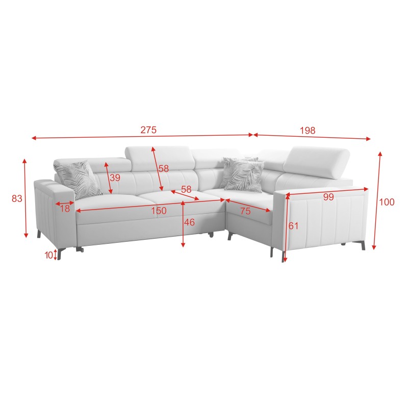 Ecksofa Arco II mit Schlaffunktion - Geflecht, Sawana 96 + Kunstleder - Perfekte Kombination aus Stil und Komfort