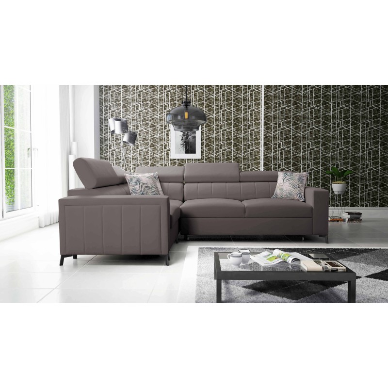 Arco II Corner Sofa with Sleeping Function - Velvet, Mono 234 - A Perfect Combination of Style and Comfort
