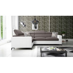 Ecksofa Arco II mit Schlaffunktion - Samt, Mono 234 + Kunstleder - Perfekte Kombination aus Stil und Komfort
