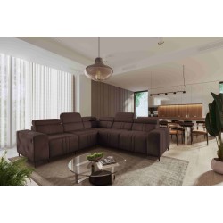 Verona III corner sofa with a sleeping function in Velvet fabric, Vena 13 – elegance and functionality in one piece of furniture