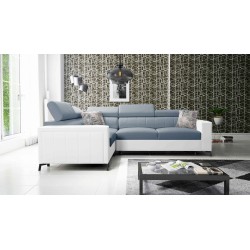 Arco II Corner Sofa with Sleeping Function - Velvet, Mono 239 + Eco-leather - A Perfect Combination of Style and Comfort