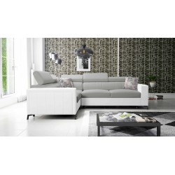 Ecksofa Arco II mit Schlaffunktion - Samt, Mono 244 + Kunstleder - Eine perfekte Kombination aus Stil und Komfort