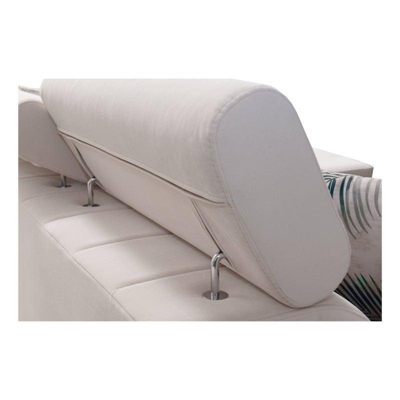Sofá esquinero Arco II con función de cama - Terciopelo, Mono 244 + Eco-cuero - Una combinación perfecta de estilo y confort.