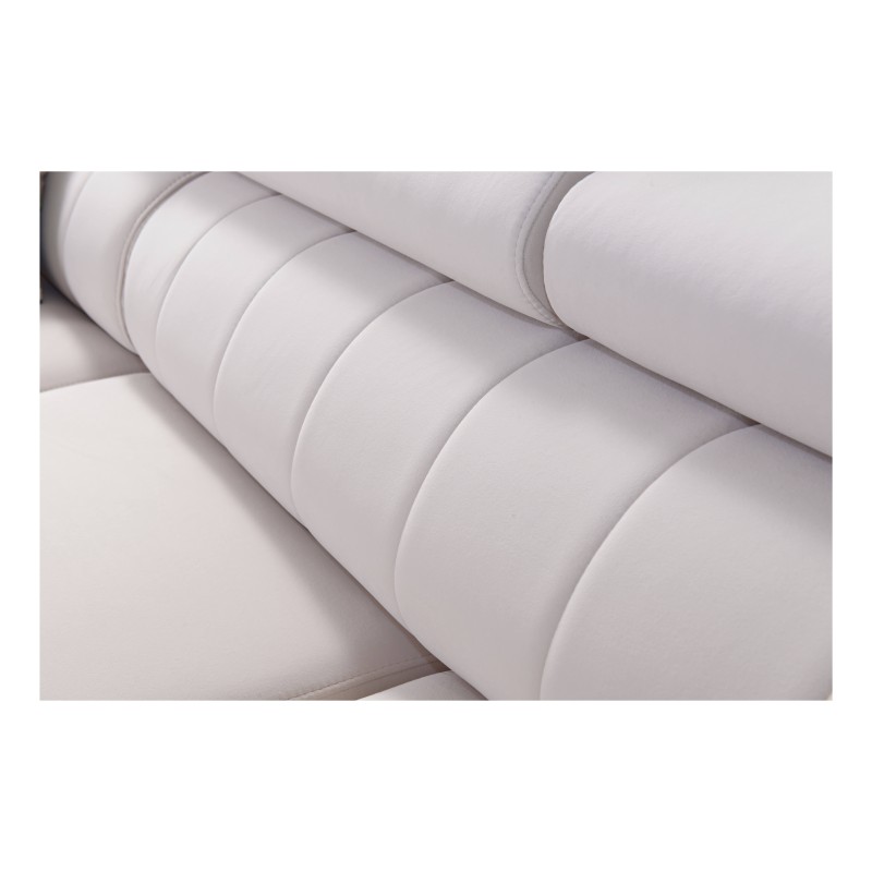 Sofá esquinero Arco II con función de cama - Terciopelo, Mono 244 + Eco-cuero - Una combinación perfecta de estilo y confort.